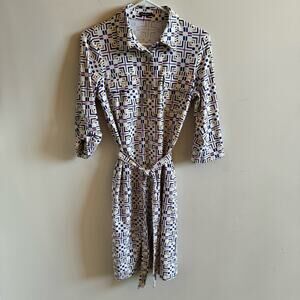 J. McLaughlin Women’s Small Catalina Cloth Shirt Dress Abstract Purple Travel